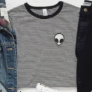 Striped alien shirt